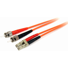 StarTech.com 1m Fiber Optic Cable - Multimode Duplex 62.5/125 - LSZH - LC/ST - OM1 - LC to ST Fiber Patch Cable (FIBLCST1)