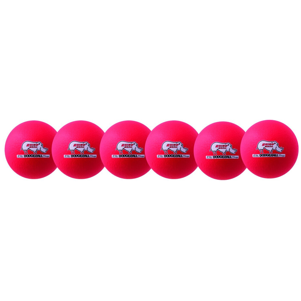 Champion Sports 6"" Neon Red Rhino Skin Low Bounce Dodgeball Set