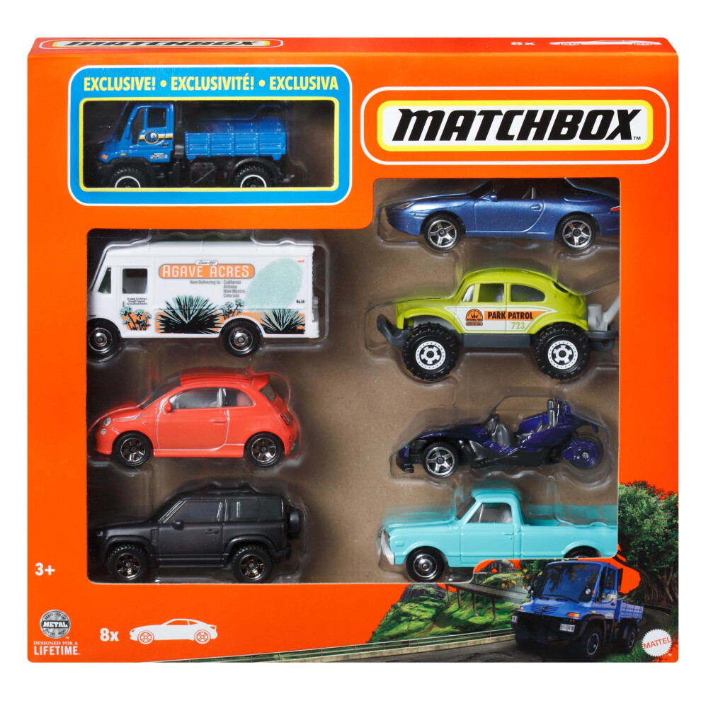 Matchbox Toy Cars or Trucks 8-Pack  Set of 8 Die-Cast 1:64 Scale Vehicles  Themed Multipack  Including 1 Exclusive (Styles May Vary)