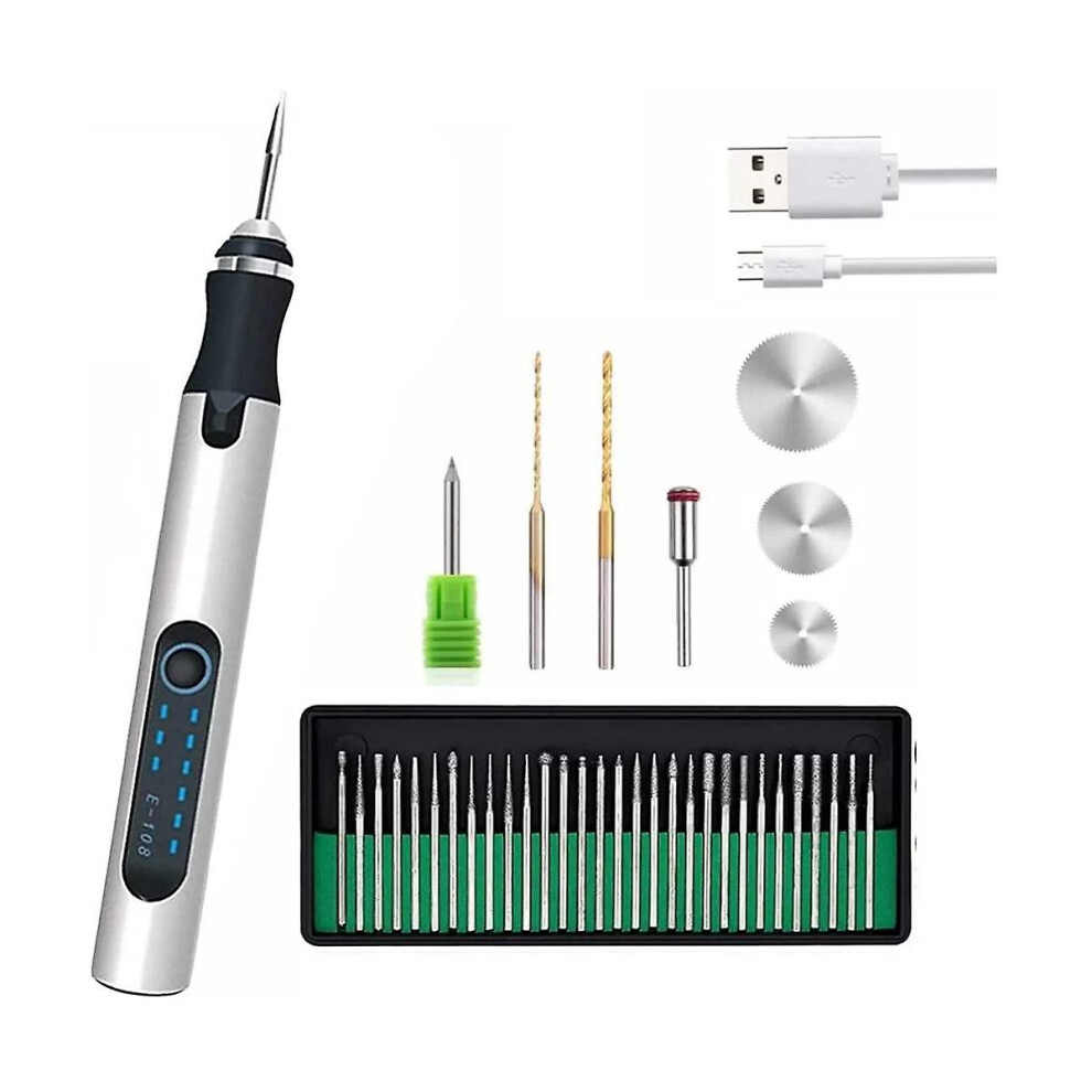 Usb Customizer Professional Engraving Pen 30 Bits, Rechargeable Engraving Pen Cordless, Engraver Tool For Metal