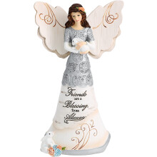 Pavilion - Elements 82313 Friends are a Blessing Collectible Figurine Angel Holding Bunny 6-Inch