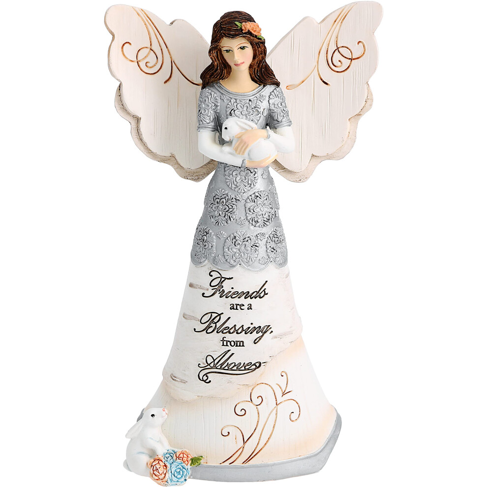 Pavilion - Elements 82313 Friends Are A Blessing Collectible Figurine Angel Holding Bunny 6-Inch