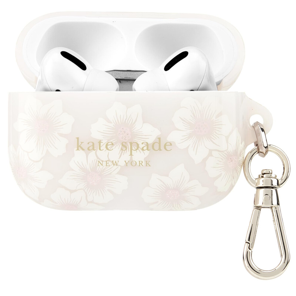 Kate Spade New York AirPods Pro Protective Case with Keychain Ring - Hollyhock Cream  Compatible with AirPods Pro 2nd/ 1st Generation