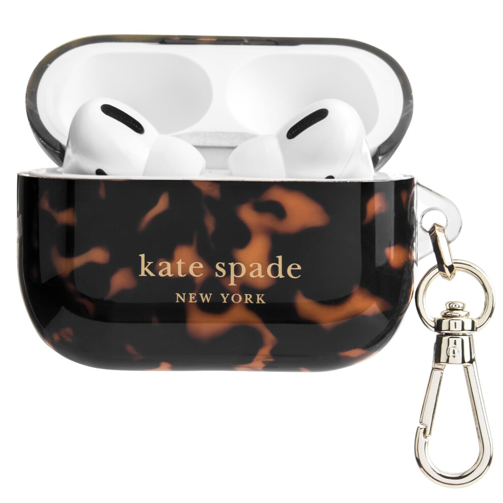 Kate Spade New York AirPods Pro Protective Case with Keychain Ring - Tortoiseshell  Compatible with AirPods Pro 2nd / 1st Generation