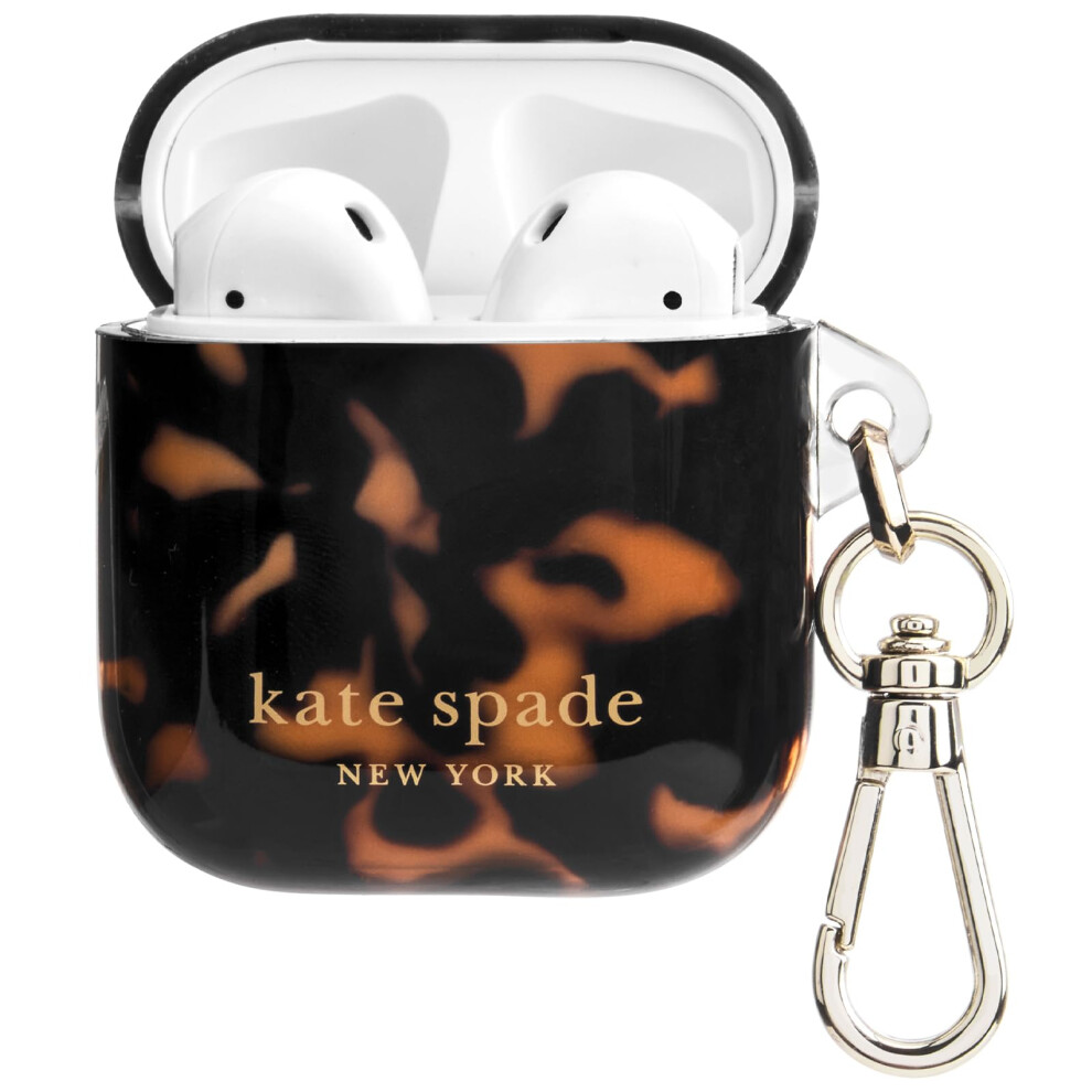 Kate Spade New York AirPods Protective Case with Keychain Ring - Tortoiseshell  Compatible with AirPods 2nd / 1st Generation