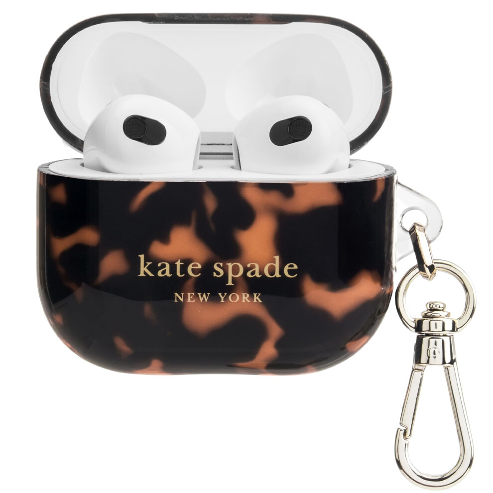 Kate Spade New York AirPods Protective Case with Keychain Ring - Tortoiseshell  Compatible with AirPods 3rd Generation