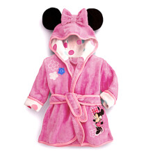 (pink, 90(65-75cm)) Winter Kids Cartoon Animal Fleece Robe Cozy Flannel Pajamas and Bathrobe for Boys and Girls