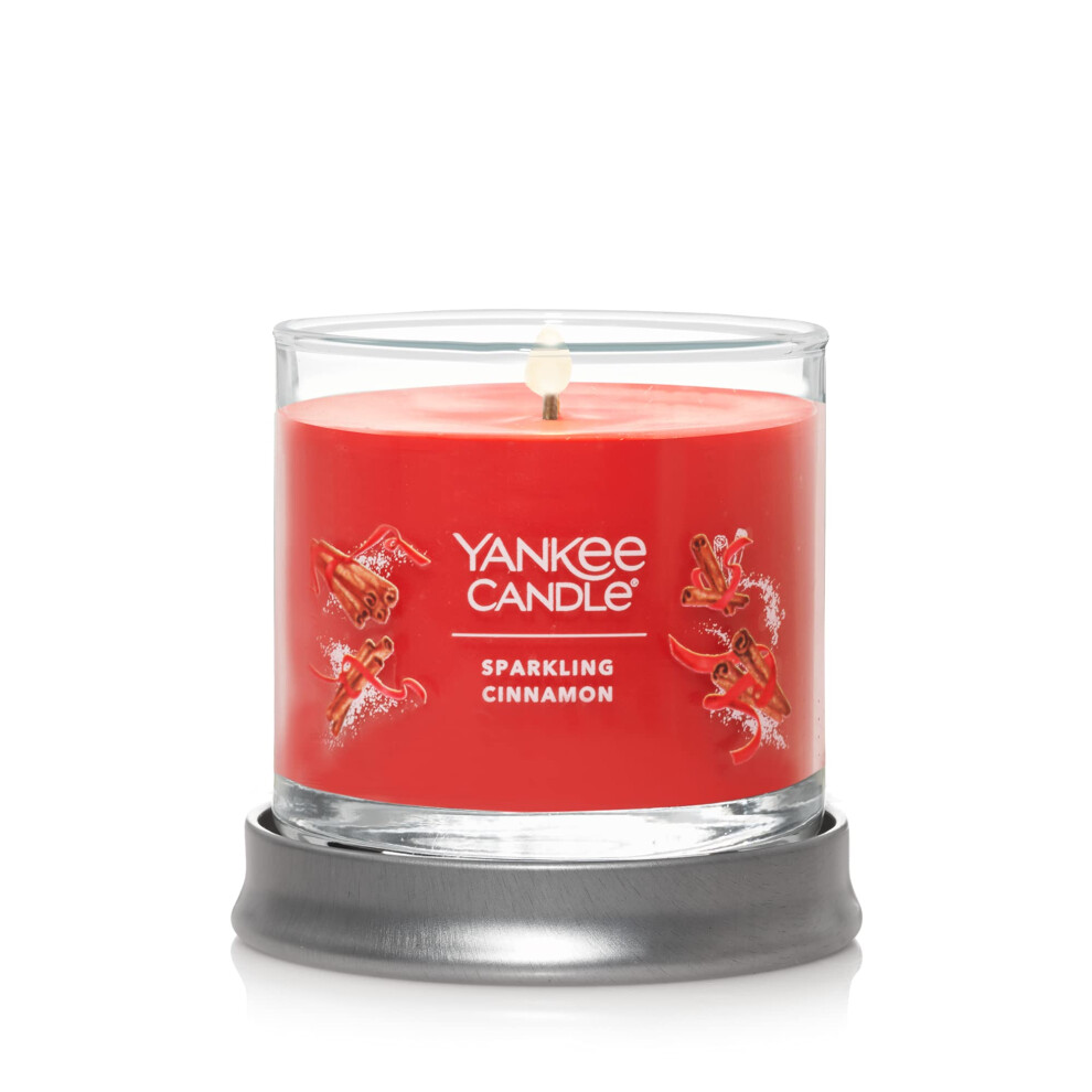 Yankee Candle Sparkling Cinnamon Scented  Signature 4.3oz Small Tumbler Single Wick Candle  Over 20 Hours of Burn Time  Christmas | Holiday