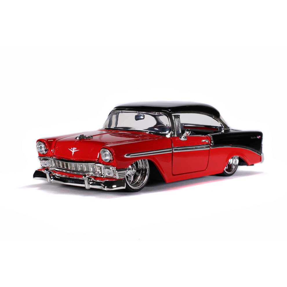 Jada Toys Bigtime Muscle 1:24 1957 Chevy Bel-Air Die-cast Car Gloss Red  Toys for Kids and Adults