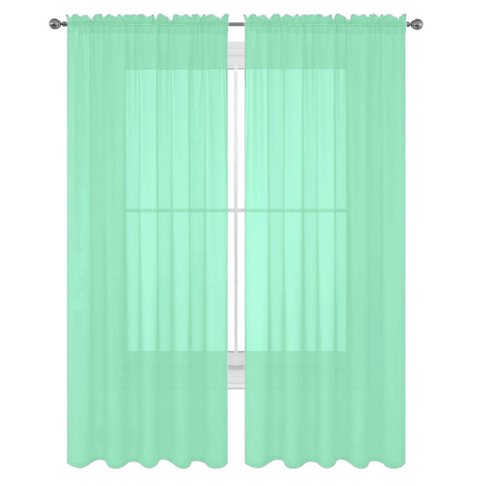 Rideaux transparents    l   gants Decotex, 2 pi   ces, panneaux enti   rement cousus (137 x 213 cm, menthe)
