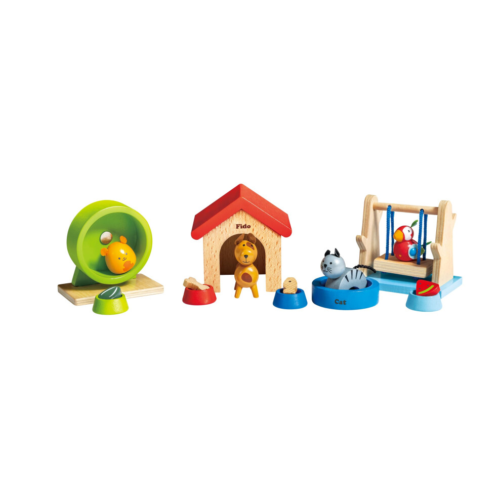 Hape Family Pets Wooden Dollhouse Animal Set 2