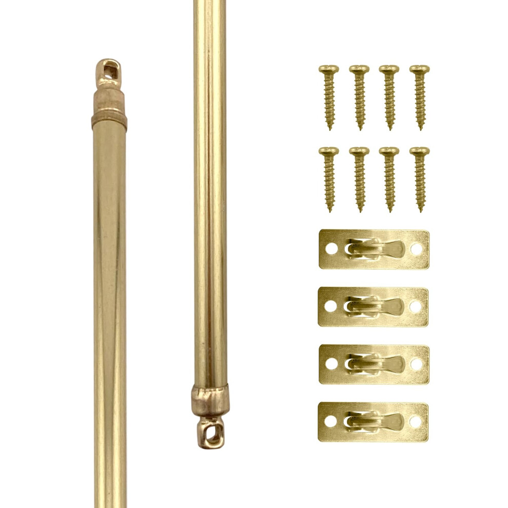 Amazing Drapery Hardware Swivel Sash Curtain Rods with Brass Finish  Set of 2 (Hardware Included) - Adjustable Length 11-19 Inches  Easy to