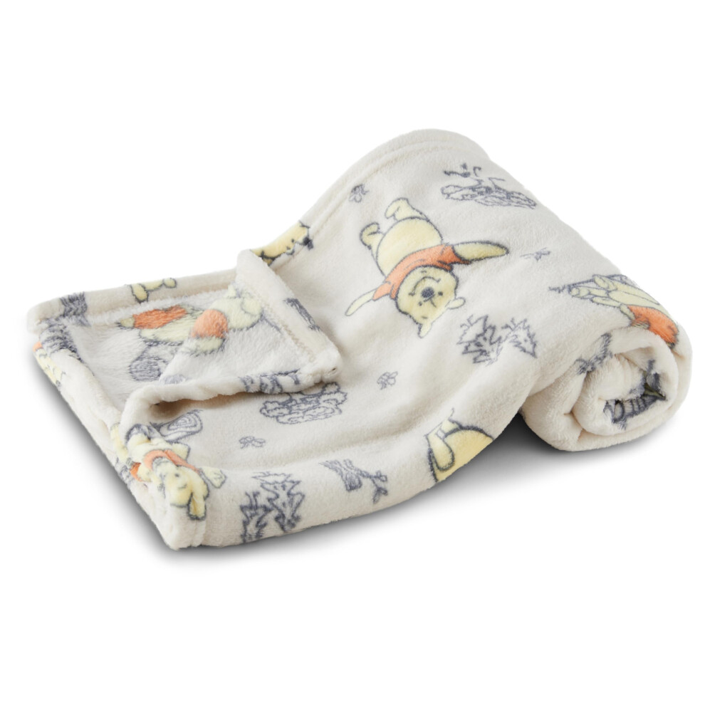 Disney Characters Flannel Fleece Baby Blanket - Soft & Cozy 30x40 Inches  Featuring Mickey Mouse  Minnie Mouse  Winnie The Pooh  and Dumbo