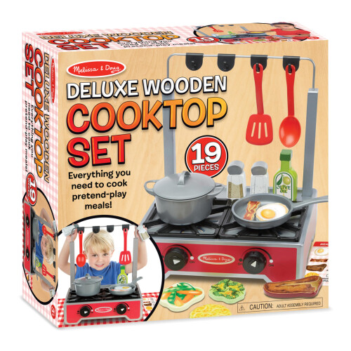Melissa & Doug Melissa & Doug 19-τεμαχίων Ξύλινο Σετ Μαγειρικής με Ξύλινα Φαγητά 2