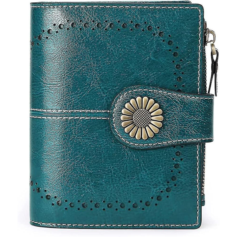 Small Women Wallet Genuine Leather Bifold Purse Rfid Blocking Card Holder - Snngv