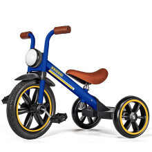 Kriddo Kids 12 polegadas triciclo com rodas livres de pun      o assento ajust   vel da luz dianteira - Presente para 2-5 anos de idade azul