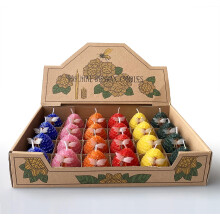 Lacaser Beeswax Candles Bulk Set of 24  Bee Themed Votive Candles  Dripless & Smokeless & Unscented  Dia 1.77"" x1.97"" Each  6 Assorted Col