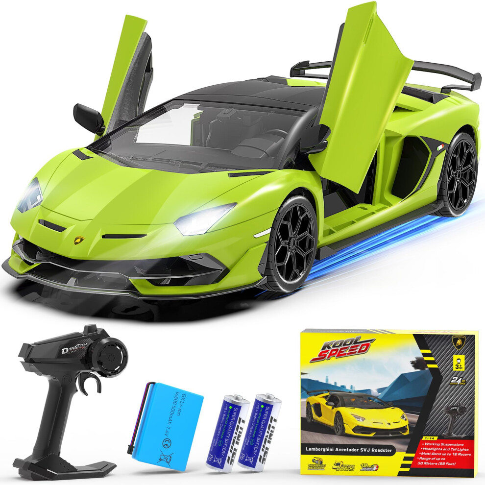 Aeroquest Lamborghini Remote Control Car Officially Licensed 1:14 Lambo Rc Car 7.4V 500Mah With 15Km/H Fast Model Car Toys For Adults Boys