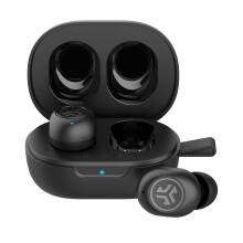 JLab JBuds Mini True Wireless Bluetooth Earbuds + Charging Case  Charcoal Black  IP55 Sweat and Dust Proof  Bluetooth Multipoint  Be Aware A - Refurbished