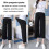 (XL, Black) Summer Ice Silk Spring And Summer Wide-leg Pants Nine-point Pants Tide Mother Wear Straight Tube Loose Stomach Lift Pants 4