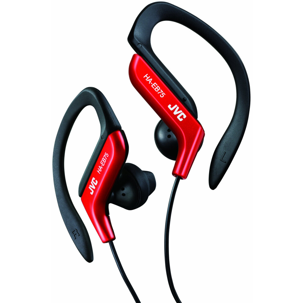 JVC HAEB75R Sports Clip Headphone  Red  Small