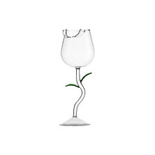 (280ml, Green) Rose Shaped Wine Glasses Transparent For Party Wedding Valentine's Day Durable Creative 150ml Drinkware