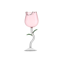 (150ml, Pink) Rose Shaped Wine Glasses Transparent For Party Wedding Valentine's Day Durable Creative 150ml Drinkware