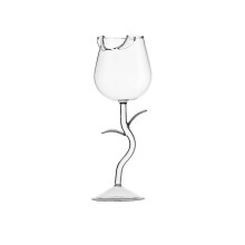 (280ml, Transparent) Rose Shaped Wine Glasses Transparent For Party Wedding Valentine's Day Durable Creative 150ml Drinkware