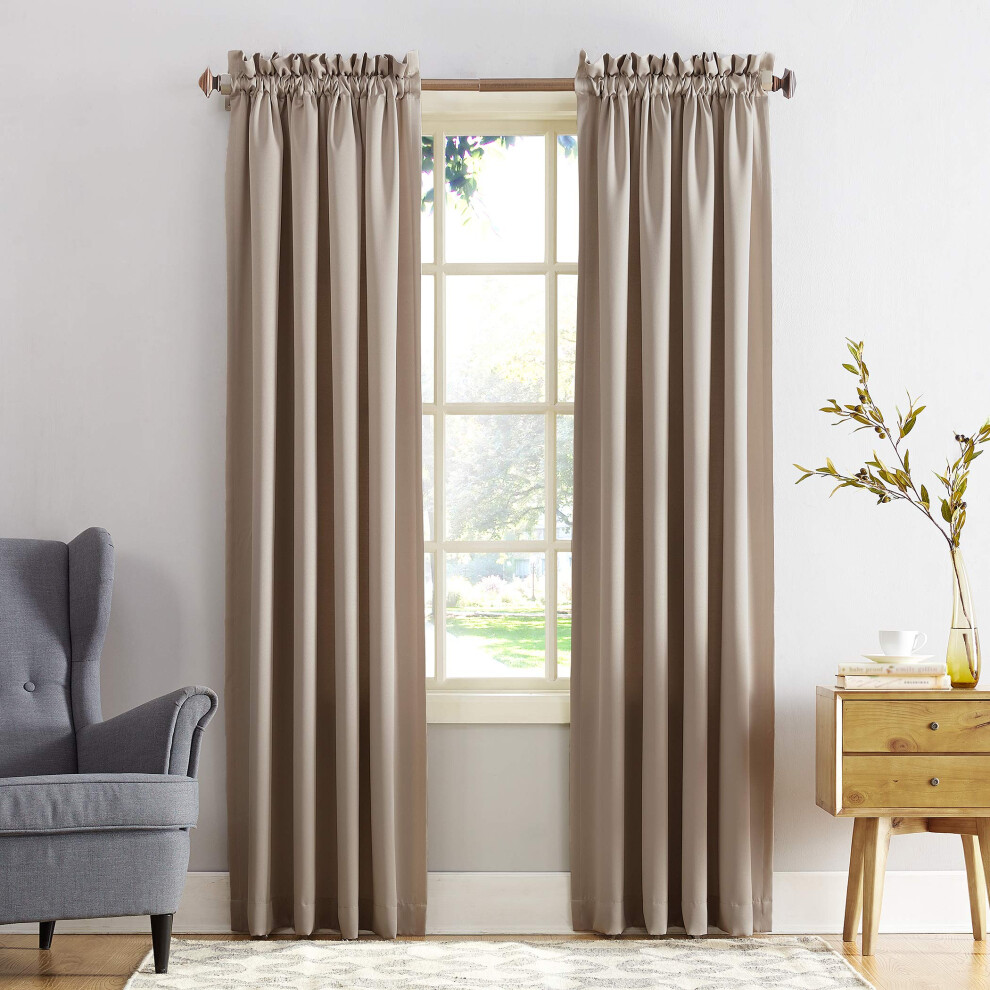 Sun Zero Barrow Energy Efficient Rod Pocket Curtain Single Panel-image-OPC-PFNS952-NEW