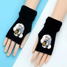 (One Size, 7) Japanese Anime Inuyasha Half Finger Gloves Fans Boys Girls Autumn Winter Warm Cartoon Mittens Gift Gloves Cosplay