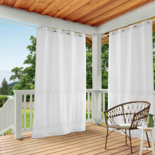 TOWN & COUNTRY BASICS Cabana Solid Heavyweight Indoor Outdoor Curtains Light Filtering Opacity with Grommet Top Water Repellent 2-Pack Se