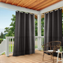 TOWN & COUNTRY BASICS Cabana Solid Heavyweight Indoor Outdoor Curtains Light Filtering Opacity with Grommet Top Water Repellent 2-Pack Se