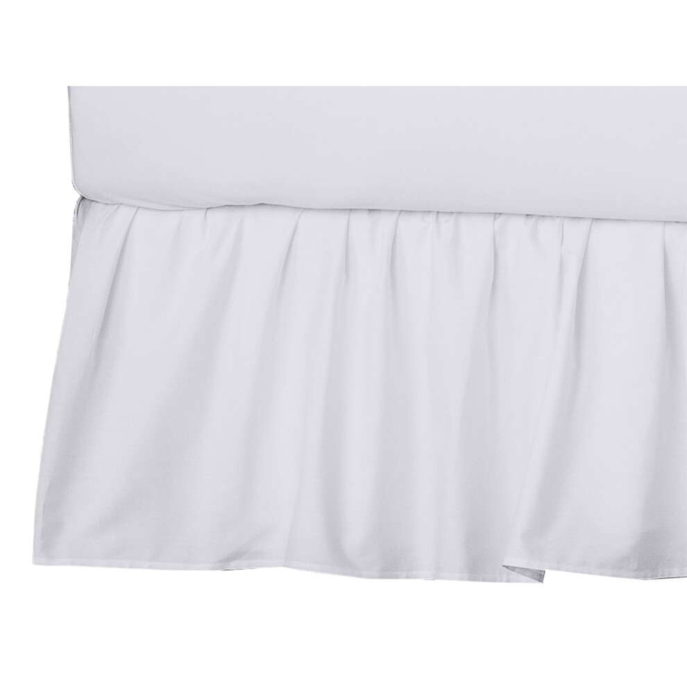 Jupe de lit pour berceau TL Care 100 % percale de coton naturel, blanche, douce et respirante, pour gar   ons et filles