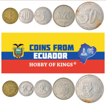 Ecuador 5 Gemengde Munten | Ecuadoriaanse Munt | Centavos | Sucres | Sinds 1988