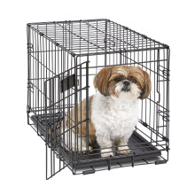 MidWest Homes for Pets Newly Enhanced Single Door iCrate Dog Crate Includes Leak-Proof Pan Floor Protecting Feet Divider Panel & New Pate