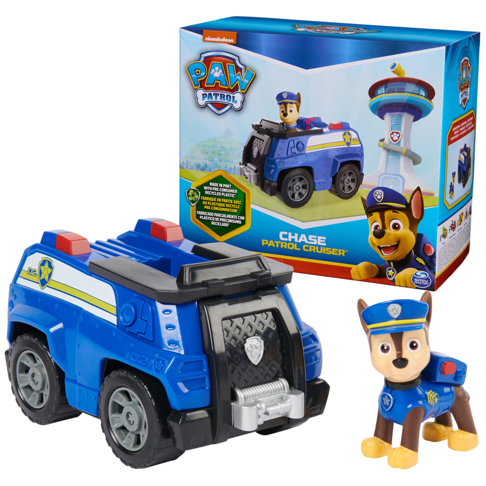 Paw Patrol  Chases Patrol Cruiser  Toy Car with Collectible Action Figure  Sustainably Minded Kids Toys for Boys & Girls Ages 3 and Up