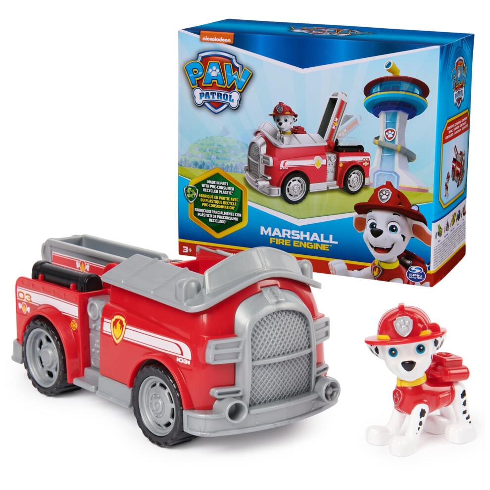 Paw Patrol  Marshalls Firetruck  Toy Truck with Collectible Action Figure  Sustainably Minded Kids Toys for Boys & Girls Ages 3 and Up