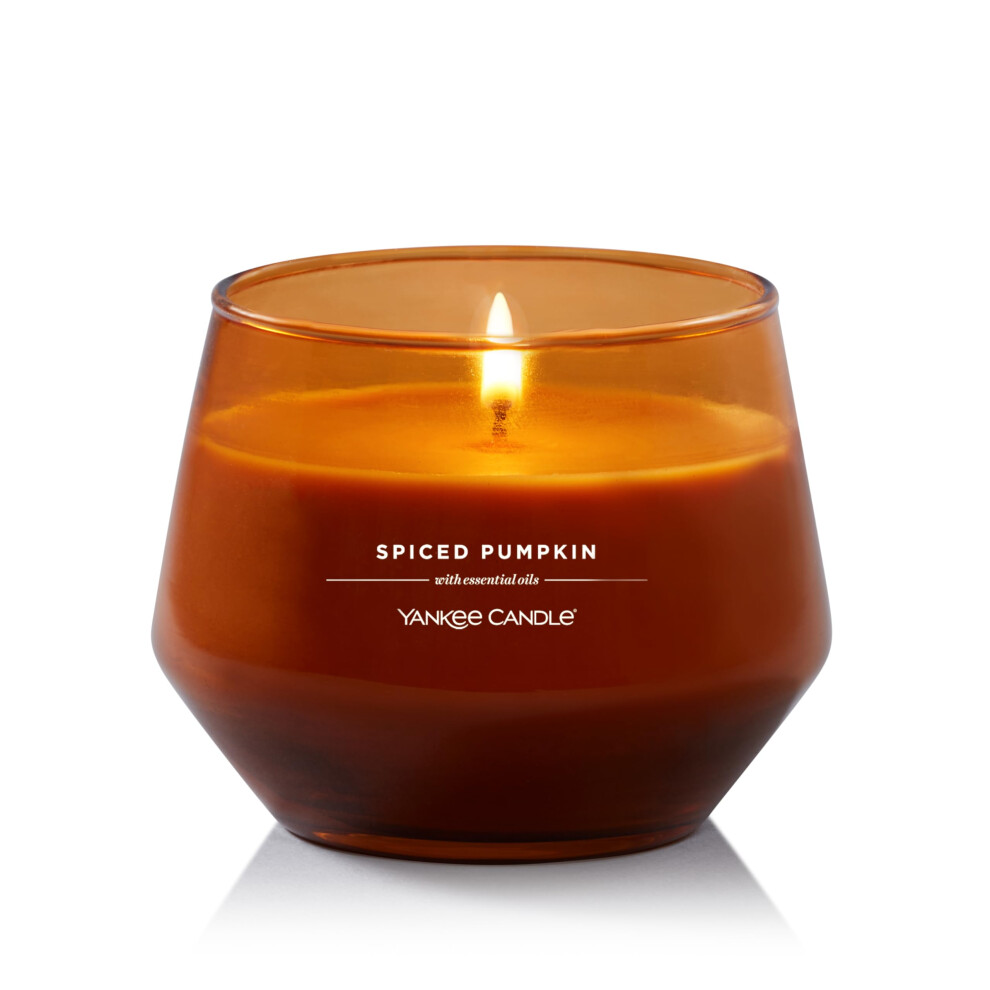 Yankee Candle Studio Medium Candle  Spiced Pumpkin  10 oz: Long-Lasting  Essential-Oil Scented Soy Wax Blend Candle | 40-65 Hours of Burning