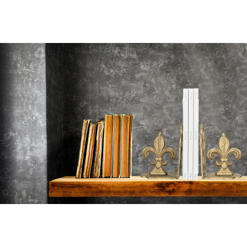 Creative Co-Op Support en Métal Fleur de Lis Distressé, Or, Set de 2 2