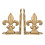Creative Co-Op Support en Métal Fleur de Lis Distressé, Or, Set de 2 1