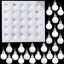 Christmas Concepts Pack of 25-25mm Mini Christmas Tree Baubles - Shiny Matte & Glitter Decorated Ornaments (White)