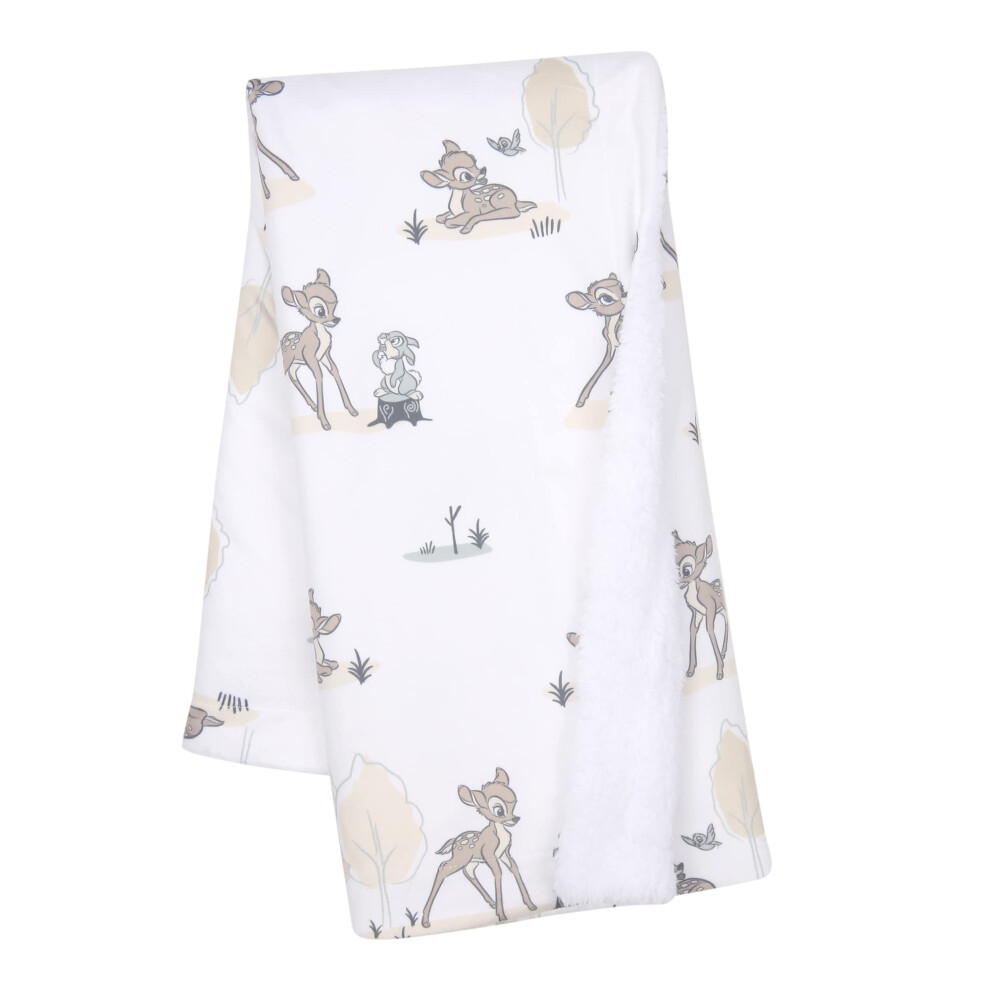 Disney Baby Bambi & Thumper Minky/Fleece Deer Baby Blanket White Lambs & Ivy