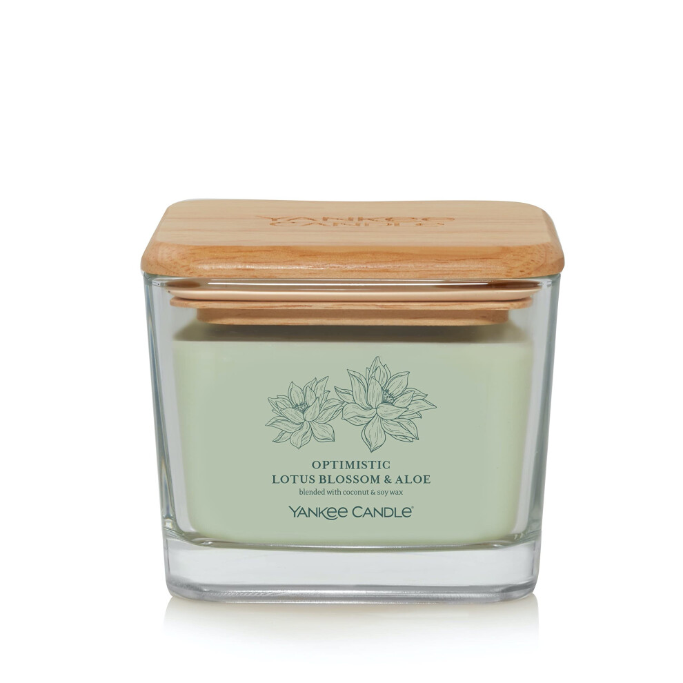 Yankee Candle Optimistic Lotus Blossom & Aloe Well Living Collection Medium Square Candle  11.25 oz.