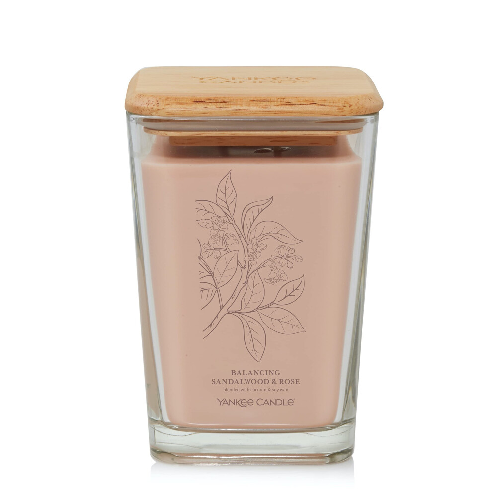 Yankee Candle Balancing Sandalwood & Rose Well Living Collection Large Square Candle  19.5 oz.