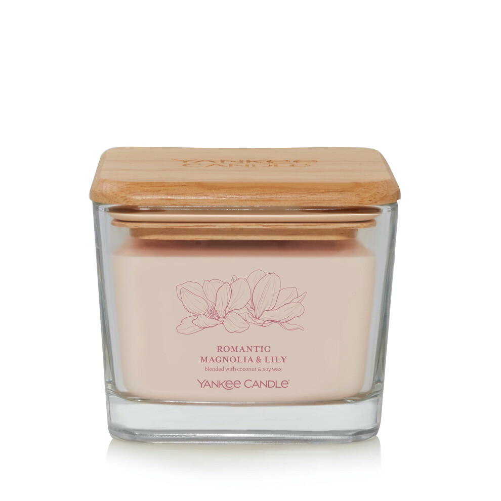 Yankee Candle Romantic Magnolia & Lily Well Living Collection Medium Square Candle  11.25 oz.