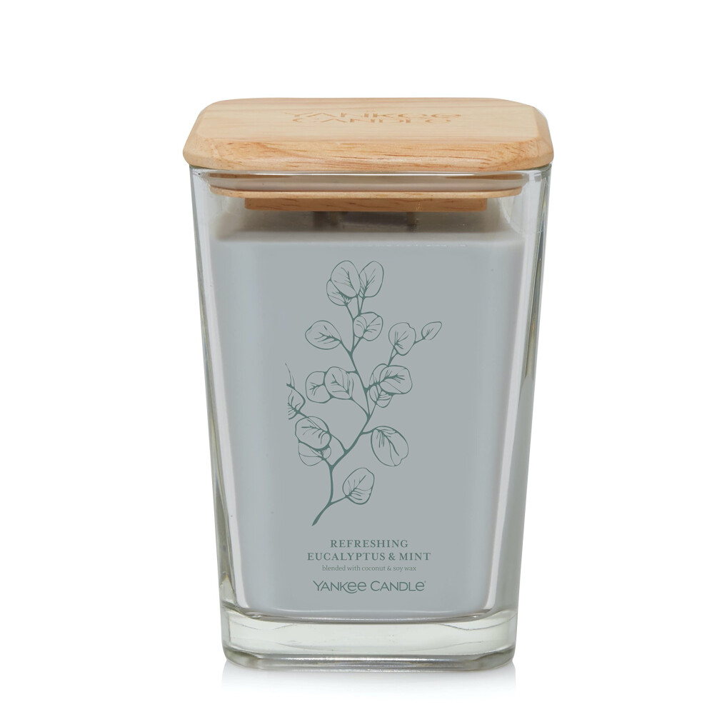 Yankee Candle Refreshing Eucalyptus & Mint Well Living Collection Large Square Candle  19.5 oz.