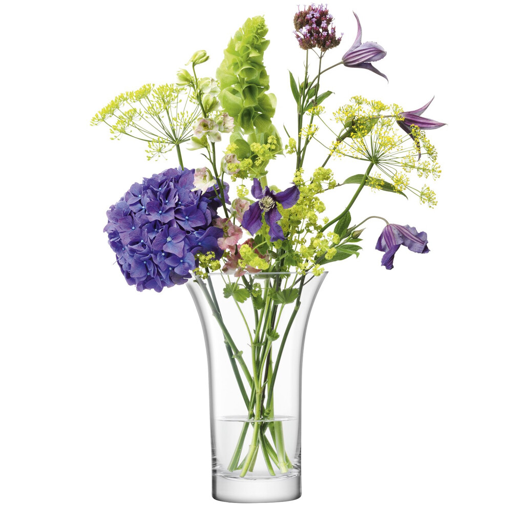 LSA FW32 Flower Flared Bouquet Vase H8.75 in Clear