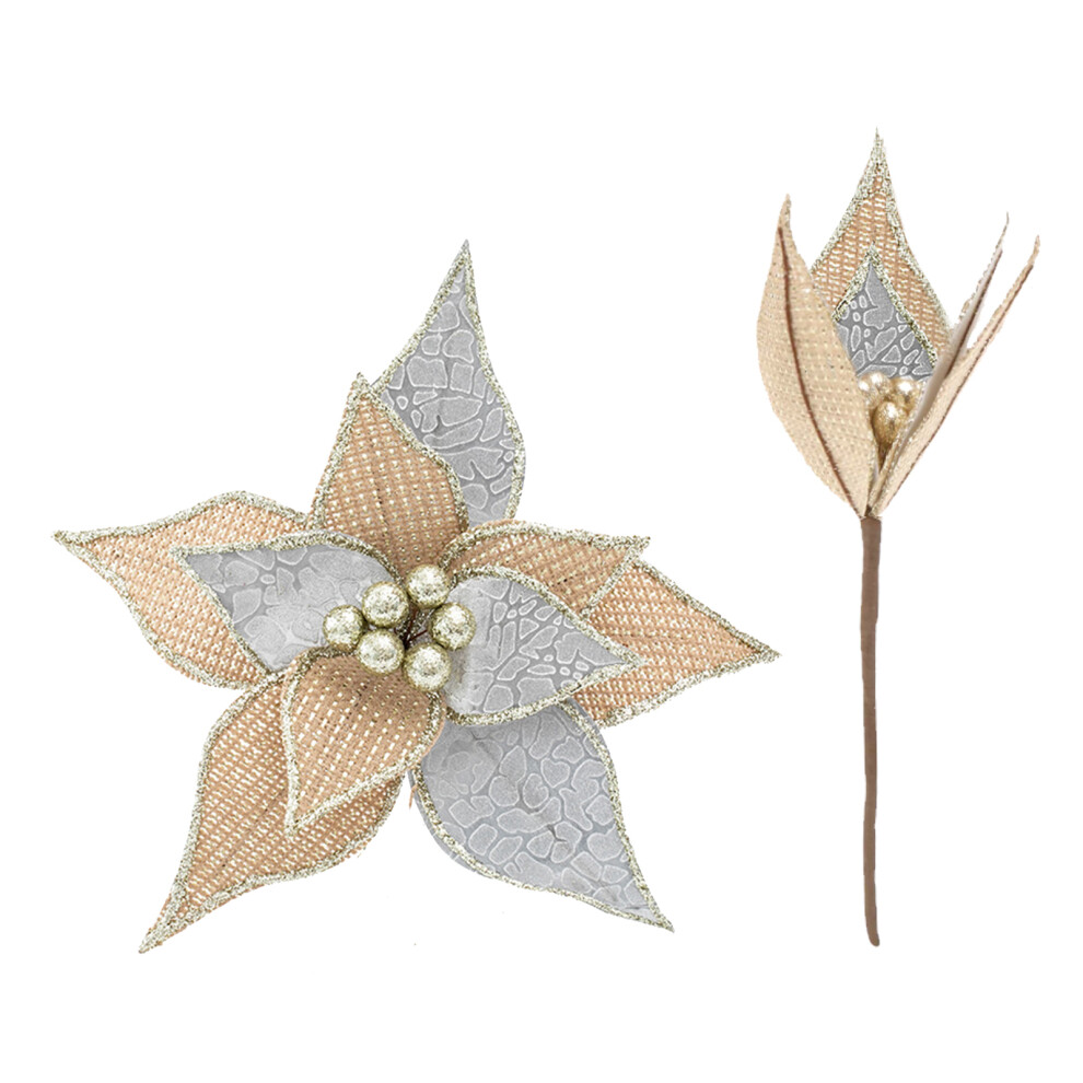 Artificial Poinsettia Flowers for Christmas Decoration