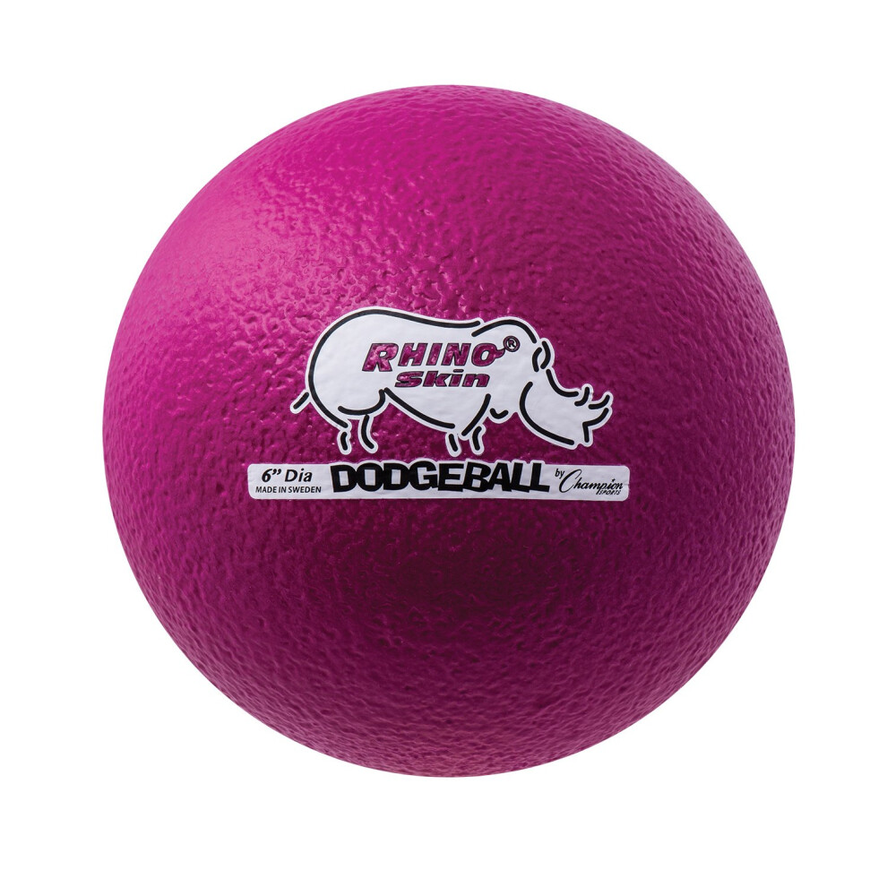 Champion Sports Rhino Skin Dodgeball (Single  Neon Purple  6"")