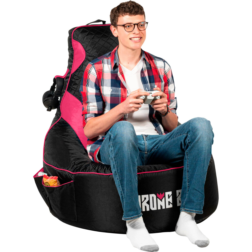 Gaming Bean Bag Chair for Adults [Cover ONLY No Filling] with High Back - Fun Gaming Sofa - Bean Bag Chairs for Adults and Teens - Dorm Chai